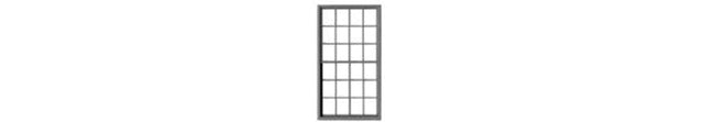 12-12 Double-Hung Masonry Window with Glazing and Shades -- 48 x 86" Scale (Fits .545 x .985" Opening) pkg(12)