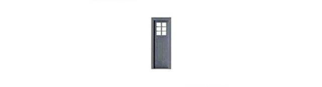 Wood Door with 6-Pane Window with Precut Glazing -- 2 x 6'6" Scale, Fits .315 x .935" Opening, pkg(6)