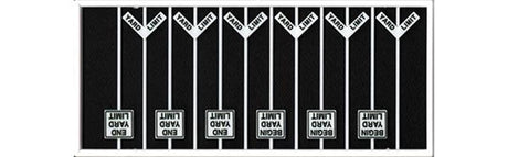 Yard Limit Signs -- 6 "Y"-Shaped Signs, 3 Square "Begin" and 3 "End Yard Limit" Signs