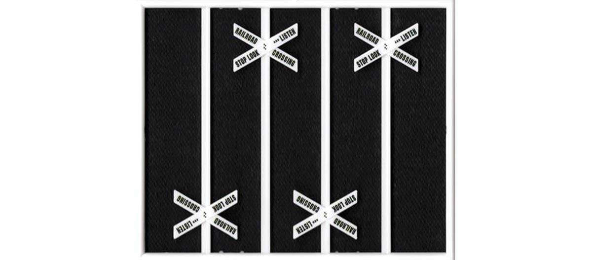 60-Degree Crossbucks -- Stop, Look & Listen / Railroad Crossing pkg(8)