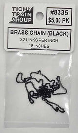 Blackened Brass Chain -- 32 Links Per Inch, 18" 45.7cm Length-2