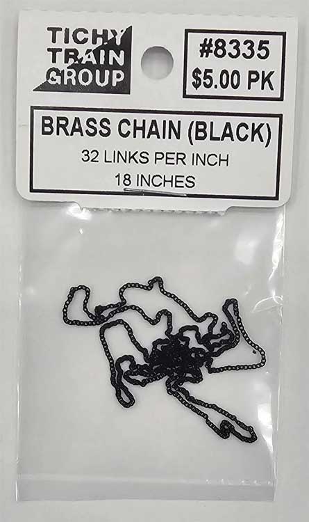Blackened Brass Chain -- 32 Links Per Inch, 18" 45.7cm Length-2