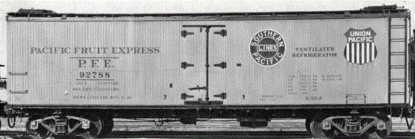 Railroad Decal Set -- Pacific Fruit Express R30-9 Reefer for 6 Cars