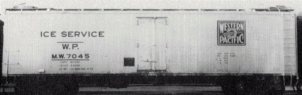 Railroad Decal Set -- Pacific Fruit Express/Western Pacific WP R30-9 Reefer Ice Service