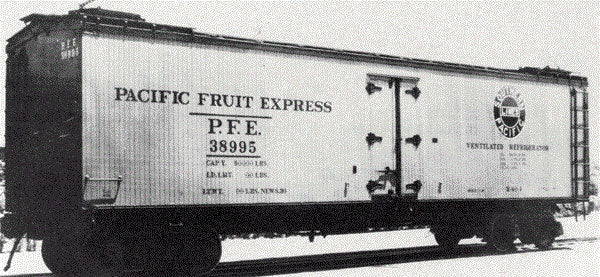 Railroad Decal Set 6-Pack -- Pacific Fruit Express R40-4 Reefer