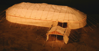 Circus Tent Kits -- Big Top: 31 x 15"  78.7 x 38.1cm; Entrance Marquee: 7 x 7"  17.8 x 17.8cm