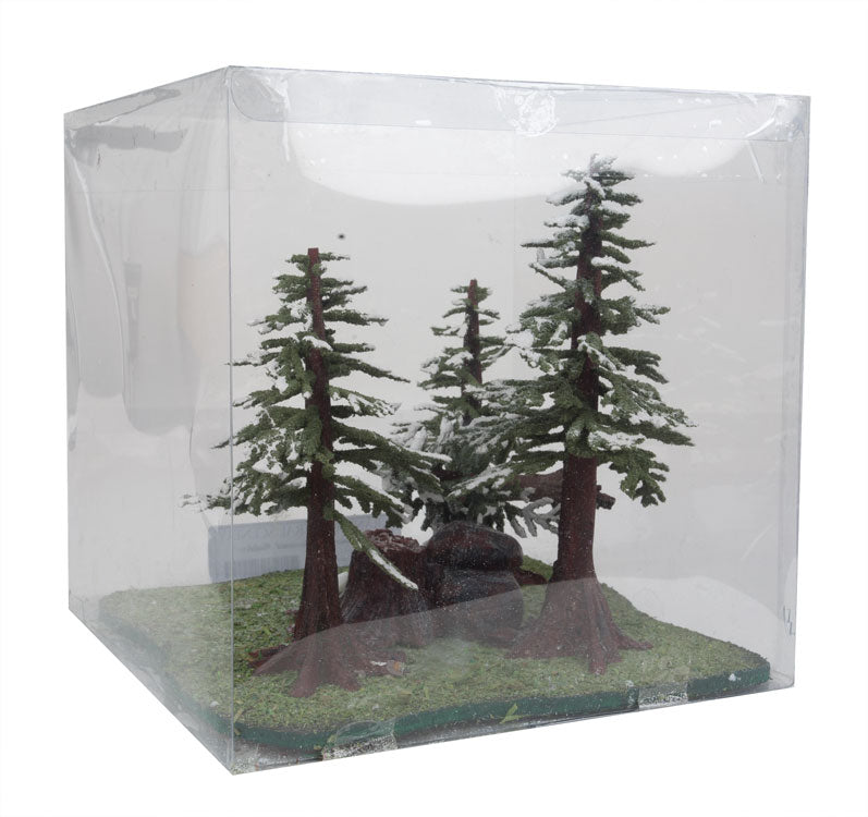 Redwood Trees with Snow -- 4 Trees 4 - 7" 10.2 - 17.8cm Tall