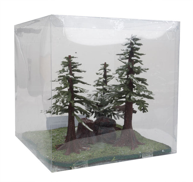 Redwood Trees with Snow -- 4 Trees 4 - 7" 10.2 - 17.8cm Tall