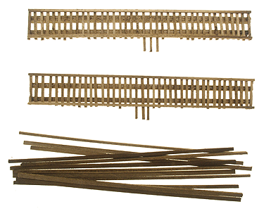 Wood Truss Bridge Parts -- Deck With Stringers 6" pkg(2)