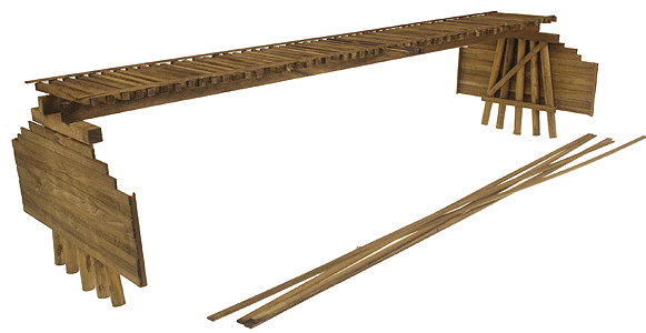 Wood Truss Bridge Parts -- Deck With Backheads 18"