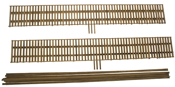 Wood Truss Bridge Parts -- Deck With Stringers 24" pkg(2)