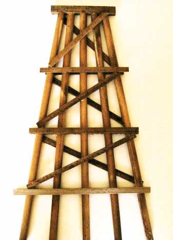 Wood Trestle Bents - Assembled -- Large - 7"  17.8cm Tall pkg(5)-2