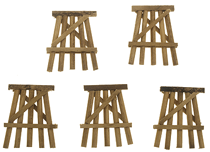 Wood Trestle Bents - Assembled -- Small, 1 1/2" Tall pkg(5)