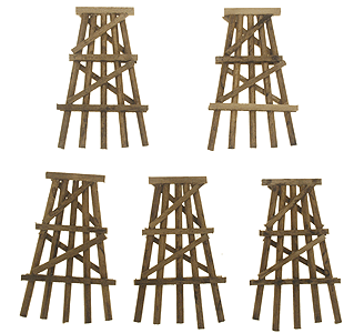Wood Trestle Bents - Assembled -- Medium, 2 1/2" Tall pkg(5)