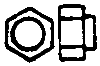 Hex Nut & Bolt Without Washer pkg(100) -- Scale 1-1/2"