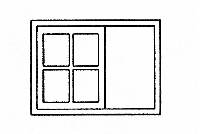 Window 8-Pane -- Sliding Outfit Car