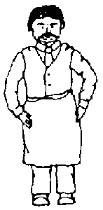 Cast Metal Figure -- Bartender/Storekeeper