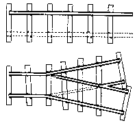 Mine Track Curve & Switch -- 18" Gauge