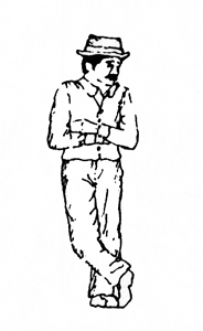 Cast Metal Figure -- Leaning Man