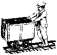 Cast Metal Figure w/Mine Car & Track -- Cousin Jack Miner, Posed for Pushing Mine Cars
