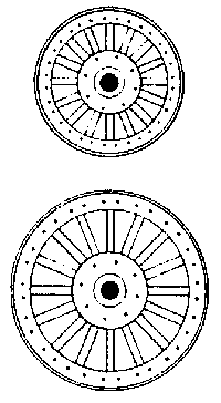 Circus Wagon Wheels -- Baggage/Plain: 36" Front & 48" Rear - One Complete Set