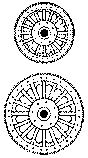 Circus Wagon Wheels -- Sunburst - Parade Type; 2 Sets