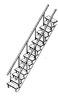Wooden Staircase -- 45 Degrees