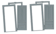 Door & Frame -- 4-Pane 34" pkg(2)