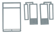 Double Door w/Windows & Transom -- Scale 70 x 90"  178 x 229cm