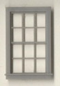 Double-Hung Windows -- 12-Pane - Scale 36 x 64"  91.4 x 163cm pkg(4)