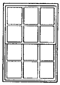 Double-Hung Windows -- 12-Pane - Scale 36 x 56"  91.4 x 142cm pkg(4)