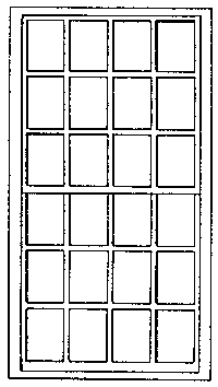 Rico Engine House Windows -- 24-Pane, Scale 4 x 8'  122 x 244cm pkg(3)
