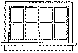 Horizontal Sliding Windows -- Scale 52 x 33"  132 x 83.8cm pkg(4)
