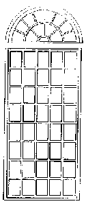 Round Top Windows -- 53-Pane, Scale 5 x 12-1/2'  152 x 381cm pkg(3)