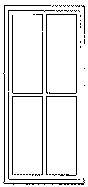 Double-Hung Factory Windows for Masonry Buildings -- Four-Pane, Scale 42 x 91"  107 x 231cm pkg(4)