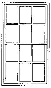 Double-Hung Factory Windows for Masonry Buildings -- 12-Pane - Scale 42 x 72"  107 x 183cm pkg(4)