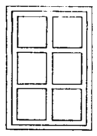 Factory Windows for Masonry Buildings w/Fixed Sash -- 6-Pane, Scale 42 x 30"  107 x 76.2cm pkg(8)