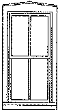 Double-Hung Windows -- Four-Pane, Scale 33 x 65"  83.8 x 165cm pkg(4)