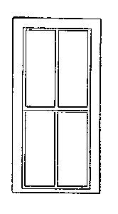 Rio Grande Southern-Style Depot Windows -- 2/2 Light, Scale 36 x 82"  91.4 x 208cm pkg(4)
