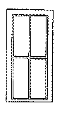 Rio Grande Southern-Style Depot Windows -- 2/2 Light, Scale 36 x 82"  91.4 x 208cm pkg(4)