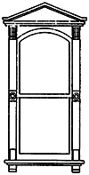 Victorian Two-Pane Window - Scale 30 x 72"  76.2 x 183cm -- With Triangular Pediment pkg(2)