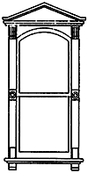 Victorian Two-Pane Window - Scale 30 x 72"  76.2 x 183cm -- With Triangular Pediment pkg(2)