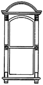 Victorian Two-Pane Window - Scale 30 x 72"  76.2 x 183cm -- With Arched Top Pediment