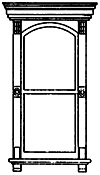 Victorian Two-Pane Window - Scale 30 x 72"  76.2 x 183cm pkg(2) -- With Flat Box Pediment