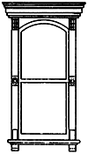 Victorian Two-Pane Window - Scale 30 x 72"  76.2 x 183cm pkg(2) -- With Flat Box Pediment