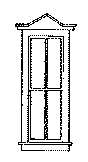 Double-Hung Windows w/Pointed Top -- Four-Pane, 30 x 88"
