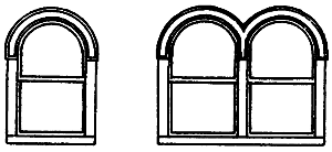 Roundtop Windows -- 2 Sets: Two-Pane Single and Four-Pane Double
