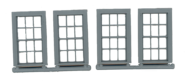 Double-Hung Windows -- 6-Over-6 - Scale 30 x 56"  76.2 x 142cm pkg(4)