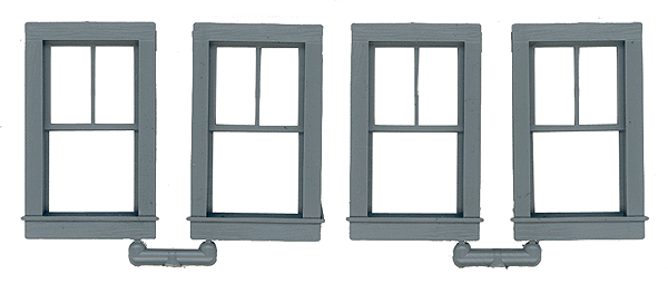 Double-Hung Windows -- 2-Over-1, Scale 28 x 48"  71.1 x 122cm pkg(4)