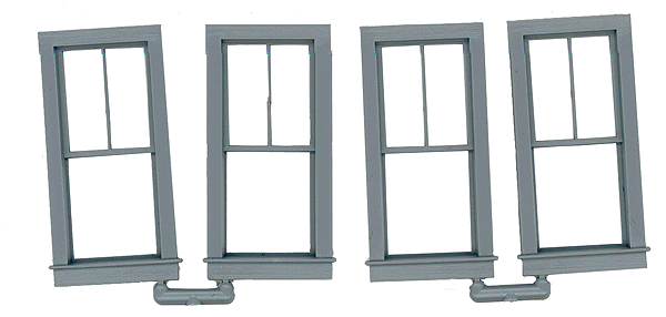 Double-Hung Windows -- 2-Over-1, Scale 28 x 64"  71.1 x 163cm pkg(4)